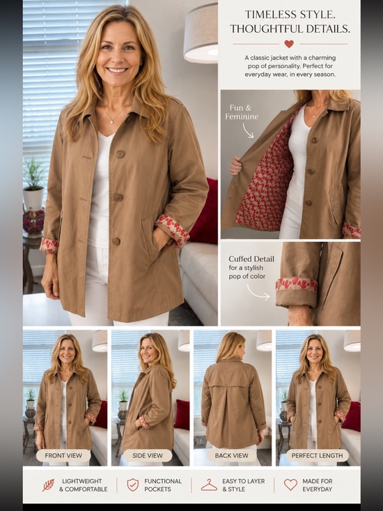 Coldwater Creek Jackets & Blazers - Coldwater Creek Water Resistant Trench Coat Jacket